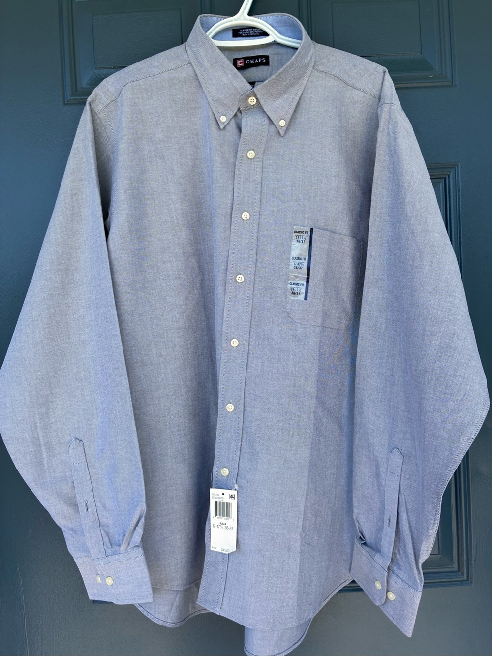 Chaps by Ralph Lauren Men’s Light Grey Button-Down Oxford Shirt Wrinkle free;NWT